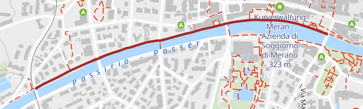 Route map: Passeggiata Lungo Passirio Merano